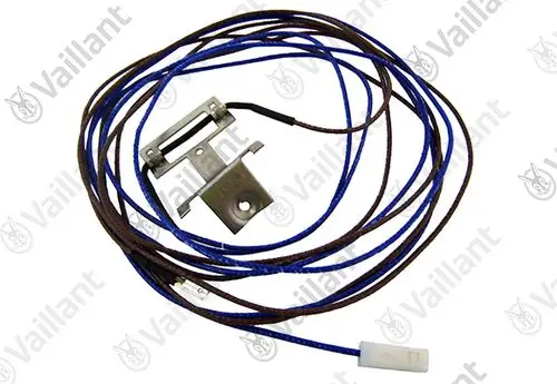 Vaillant Abgastemperaturwächter mit mehreren elektrischen Leitungen und Montageschiene zur Integration in Heizsysteme.